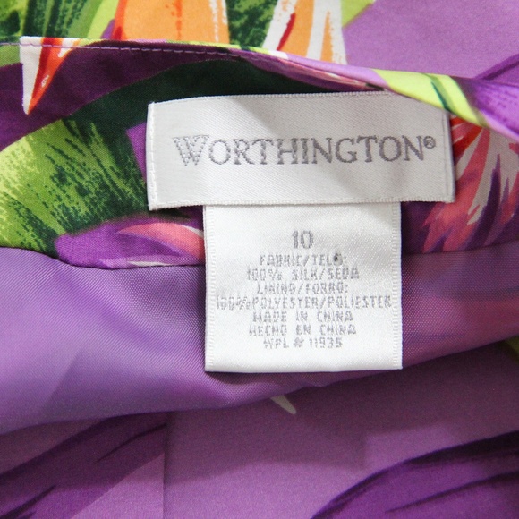 Women Silk Hawaiian Skirt New Faux Wrap Tropical Floral Print sz 10 - Picture 7 of 8